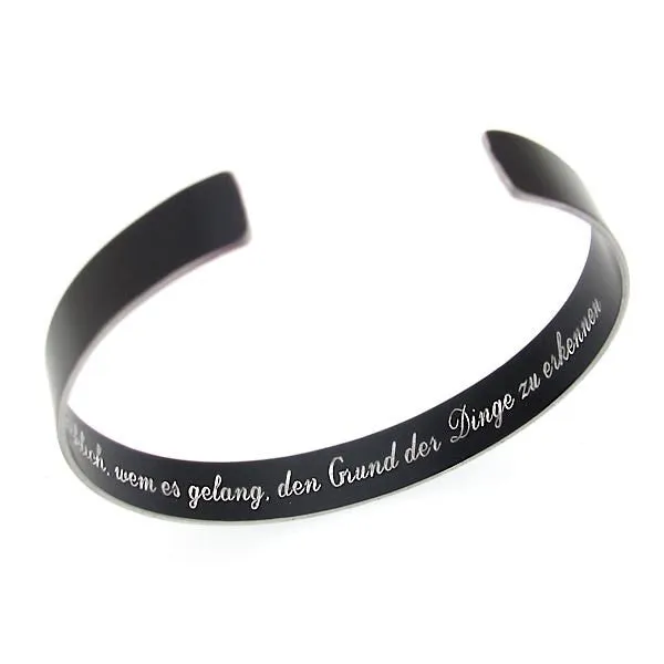 Men's Personalized Black Cuff Bracelet for Him