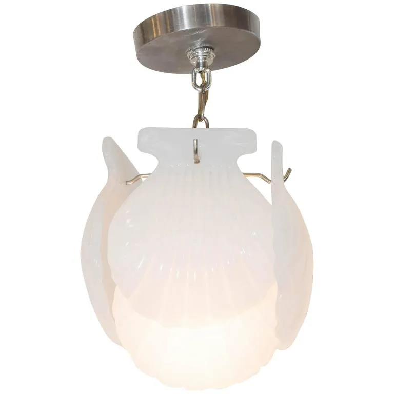 Mid-Century Modern Italian Pendant with Murano Glass Shells