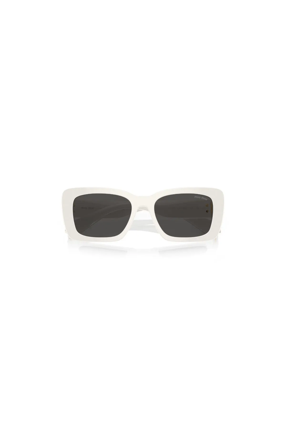 Miu Miu Rectangle Framed Sunglasses - White/ Gradient Grey