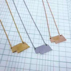 Nebraska State Silhouette Necklace