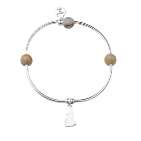 New Hampshire | Bangle Charm Bracelet | Amazonite-Courage