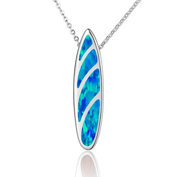 Opal Hawaiian Surfboard Pendant