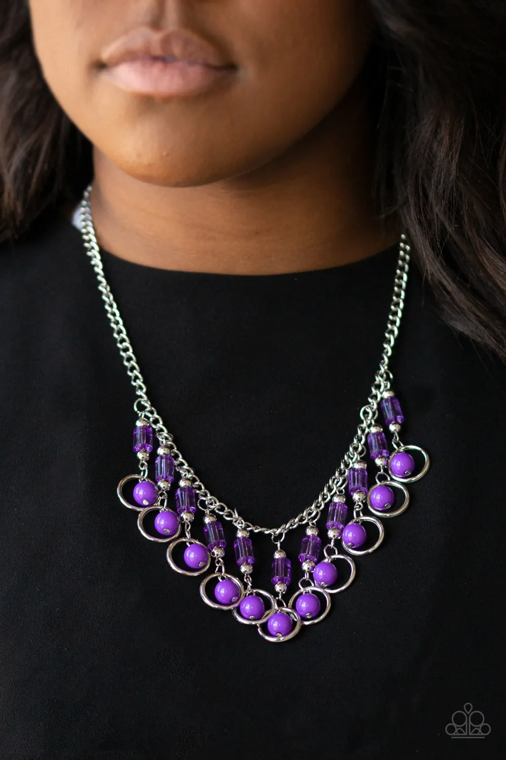 Paparazzi Necklace ~ Cool Cascade - Purple