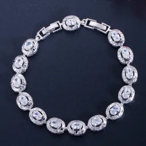 Petite Size Round Silver Cubic Zirconia Tennis Bracelet 6