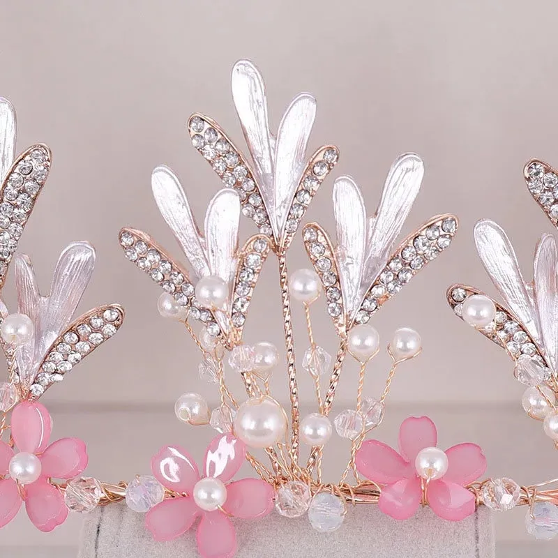 Pink Daisy crystal Tiara - pre order