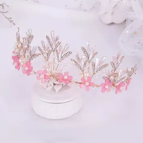 Pink Daisy crystal Tiara - pre order