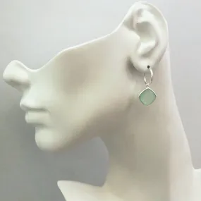 Prehnite Loop Single Drop Earrings