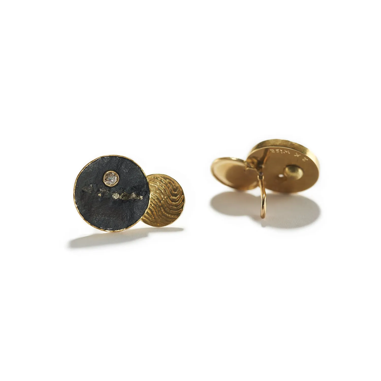 Pyrite Crystal Disc Earrings