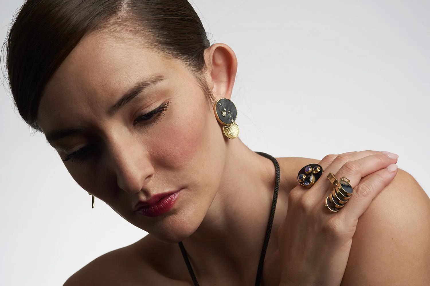 Pyrite Crystal Disc Earrings