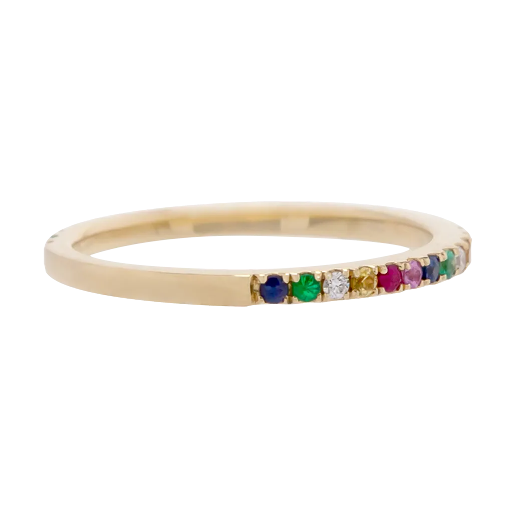 Rainbow Sapphire and Diamond Band