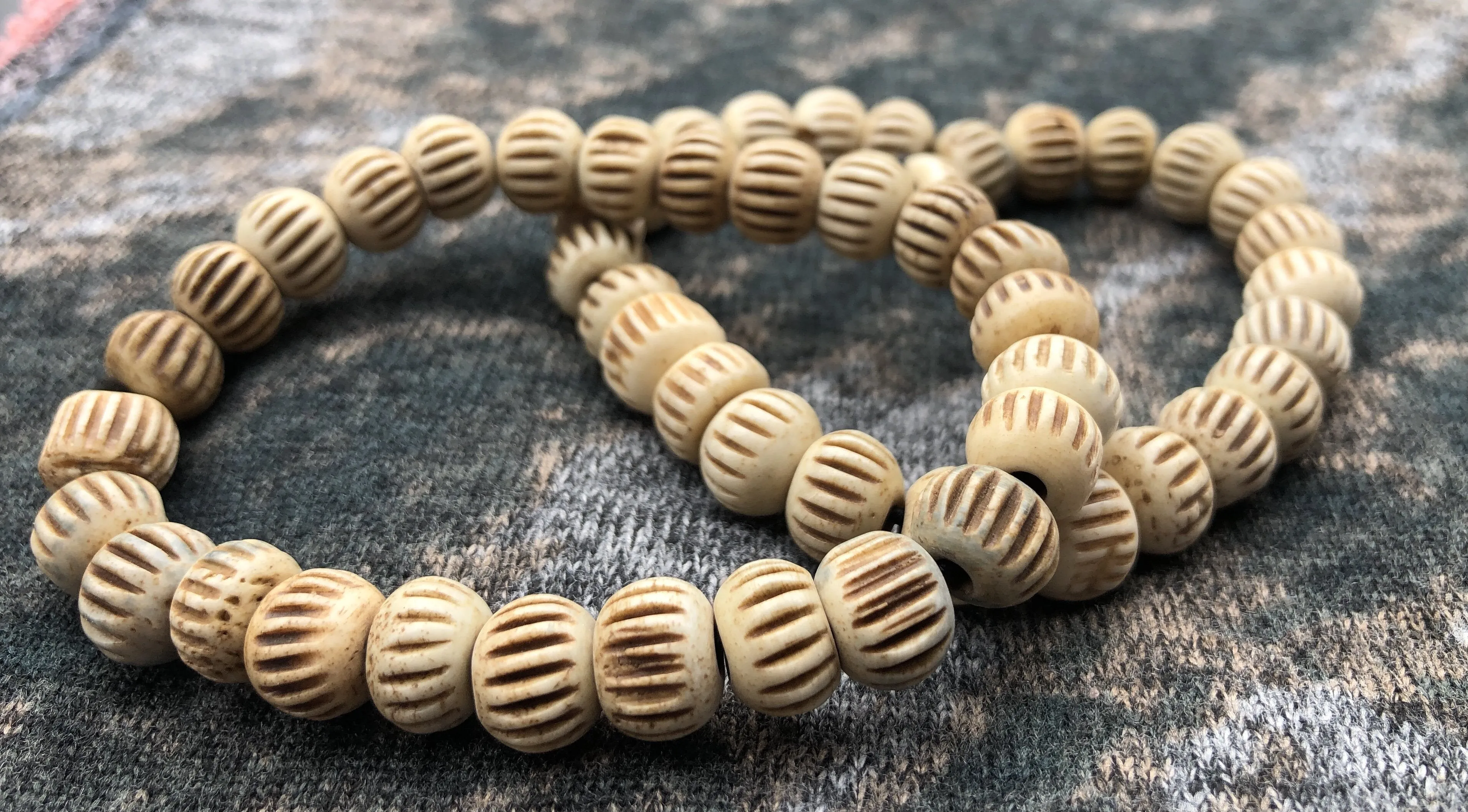 Recycled Bone & Wood Beaded Bracelet