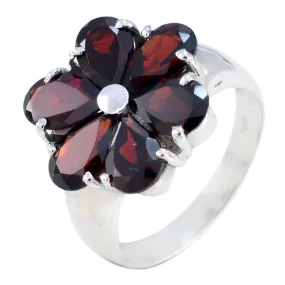 Riyo Drop-Dead Gemstone Garnet 925 Sterling Silver Ring Engagement