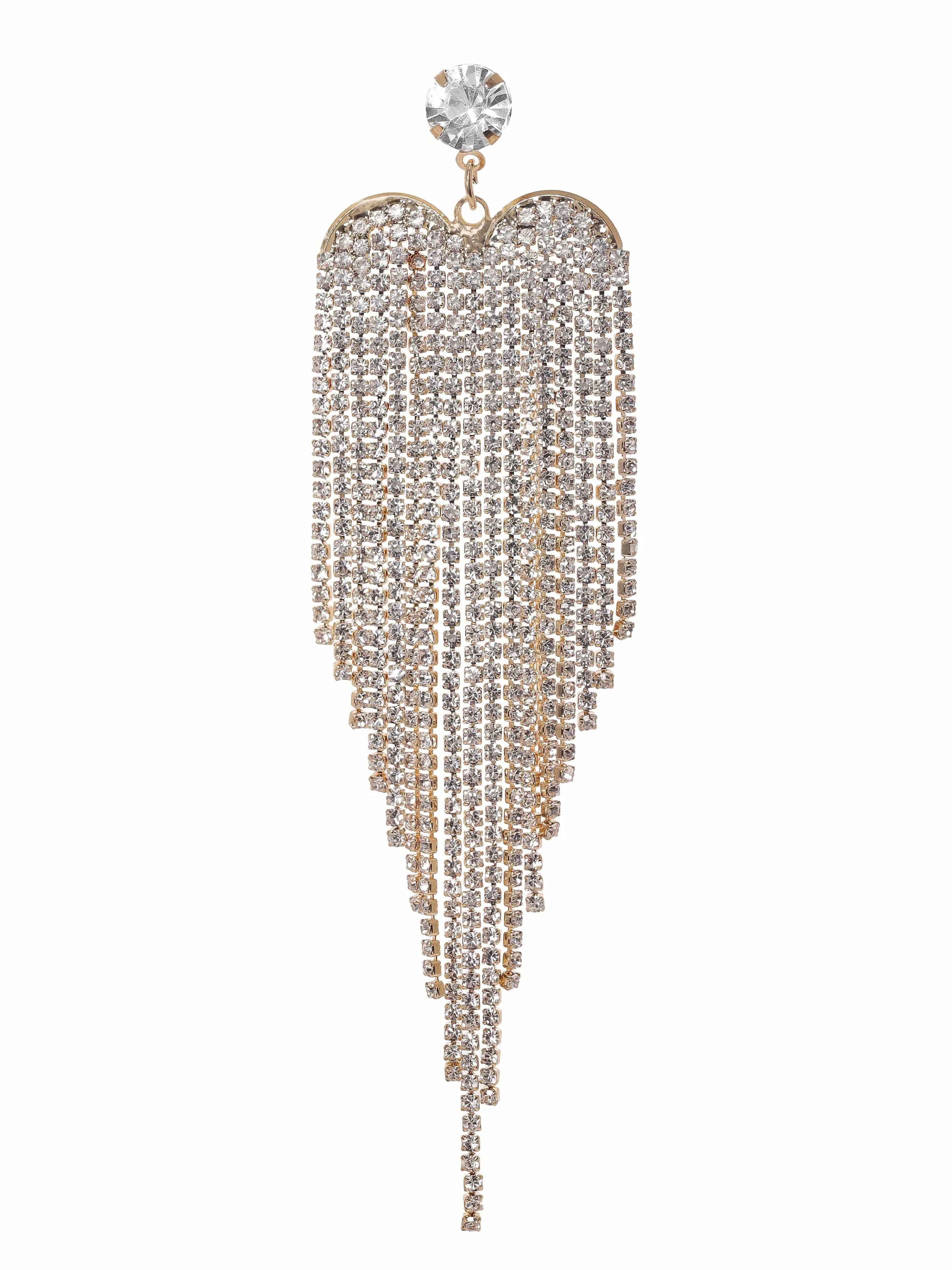 Rubans 18K Gold plated Crystal Studded Statement Party Wear Shoulder Duster