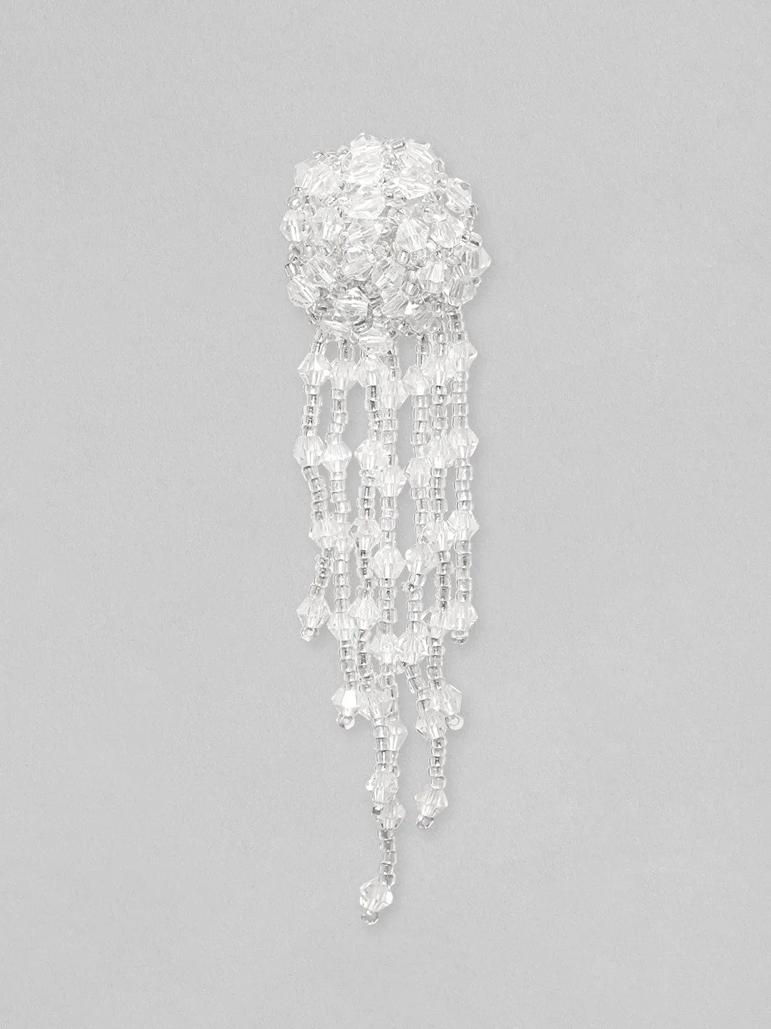 Rubans Voguish Crystal Stone Studded With Tassels Dangle Earrings.