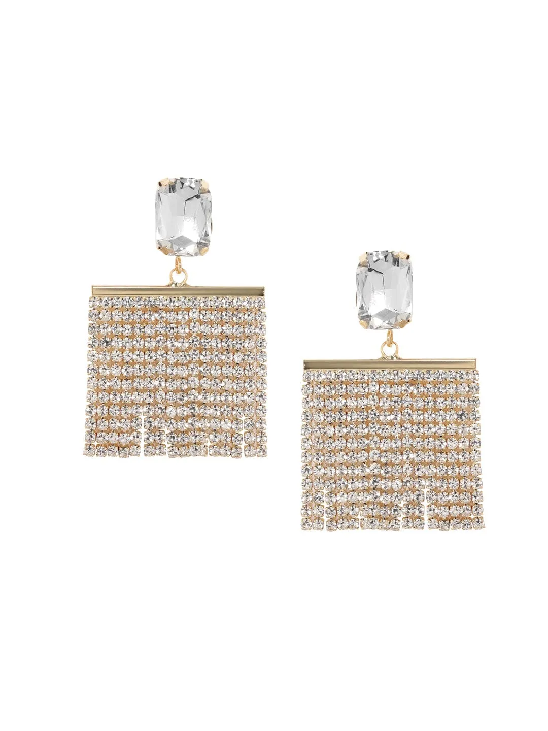 Rubans Voguish Gilded Serenade Mesmerizing Gold Tone Drop Earrings