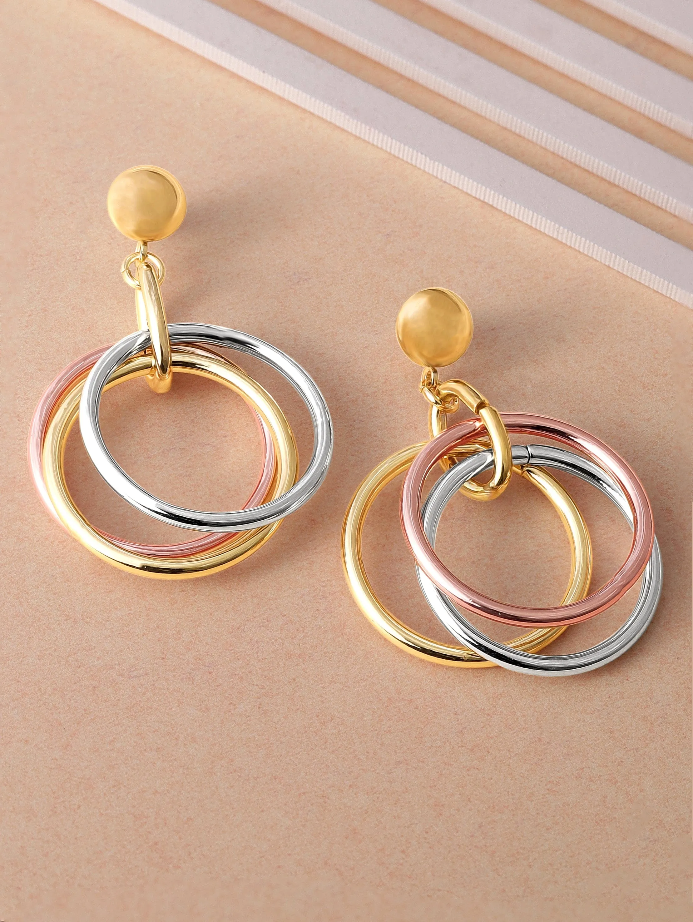 Rubans Voguish Golden Loops Gold Plated Drop Earrings