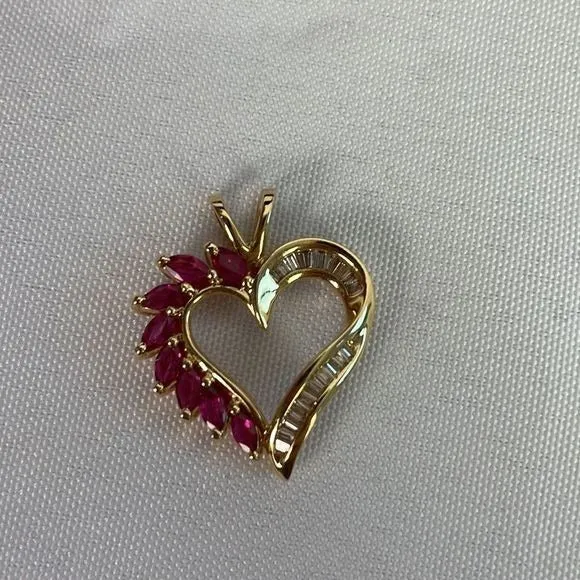 Rubies 1/2kyDiamonds Heart Pendant