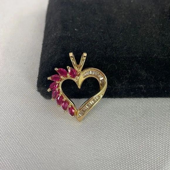 Rubies 1/2kyDiamonds Heart Pendant