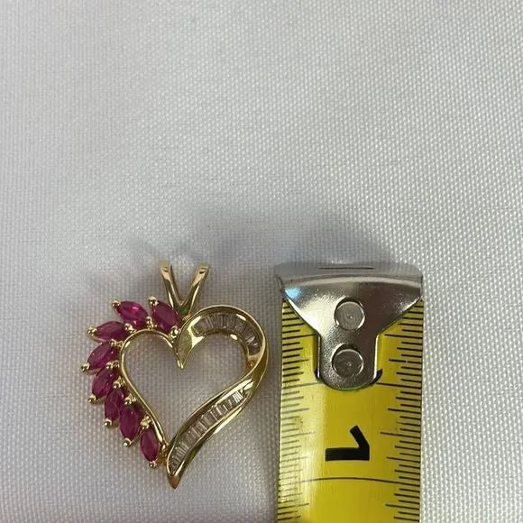 Rubies 1/2kyDiamonds Heart Pendant