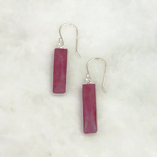 Ruby Single Drop Hook Earrings