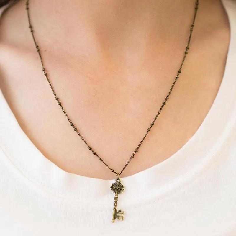 Secret Love Brass Necklace