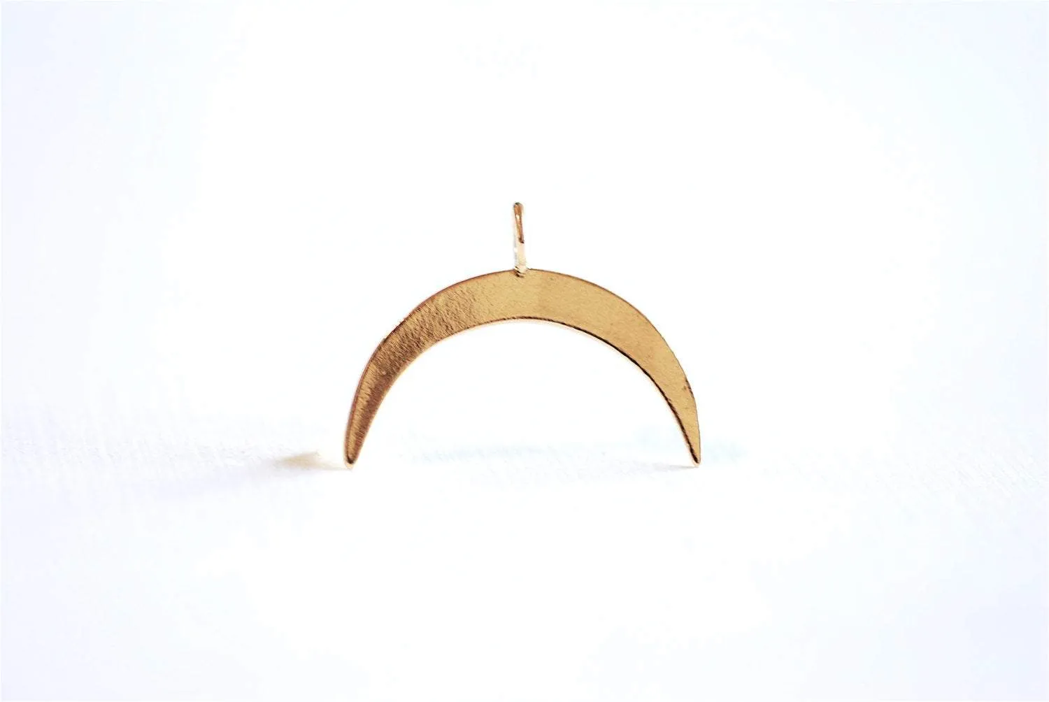 Shiny Vermeil Wholesale Gold Crescent Moon Charm Pendant- 22k gold plated Moon Charm, Gold Half Moon Charm, Gold Double Horn Charm Pendant, 298