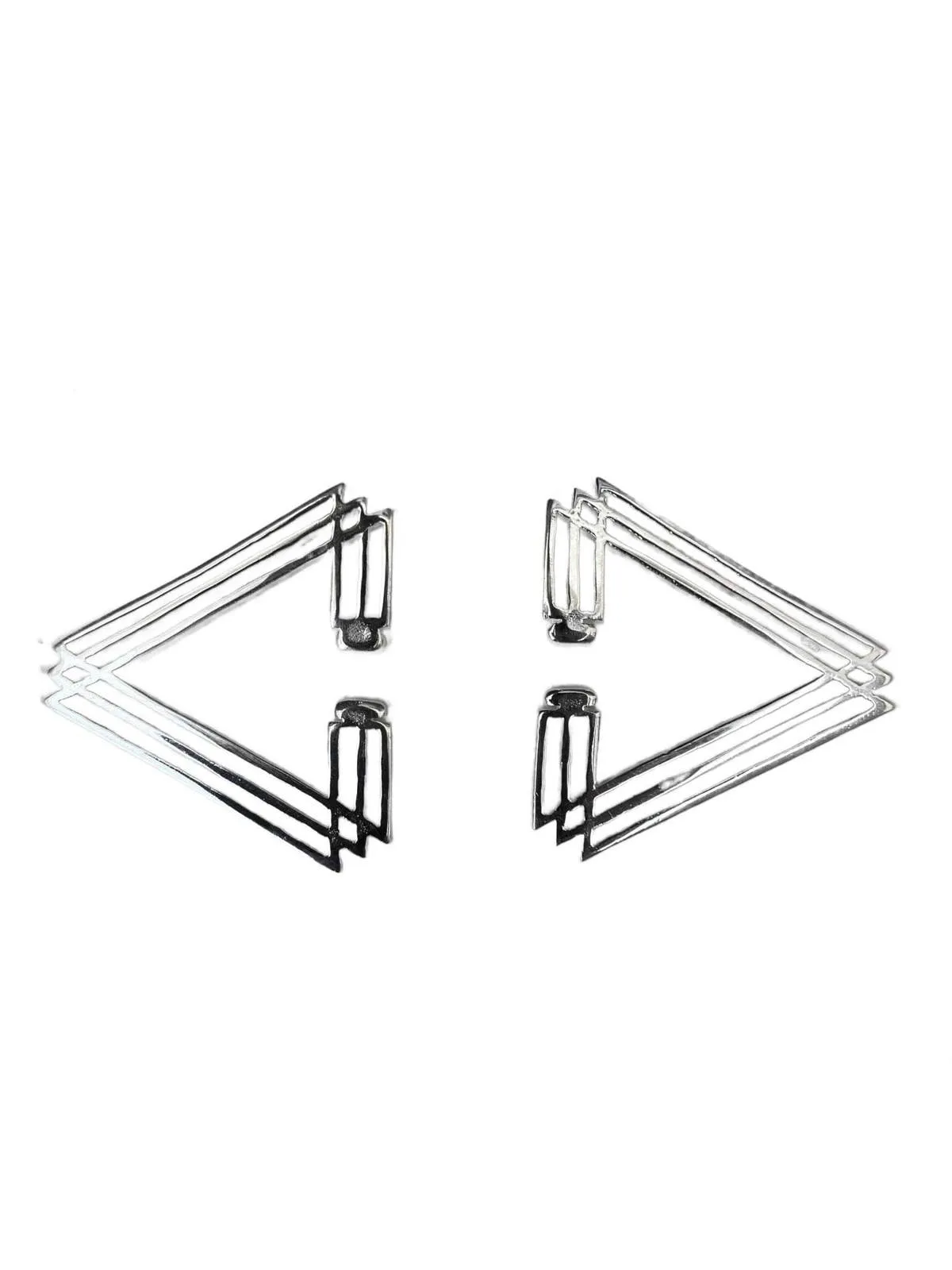 Silver Triangle Earring Cuffs