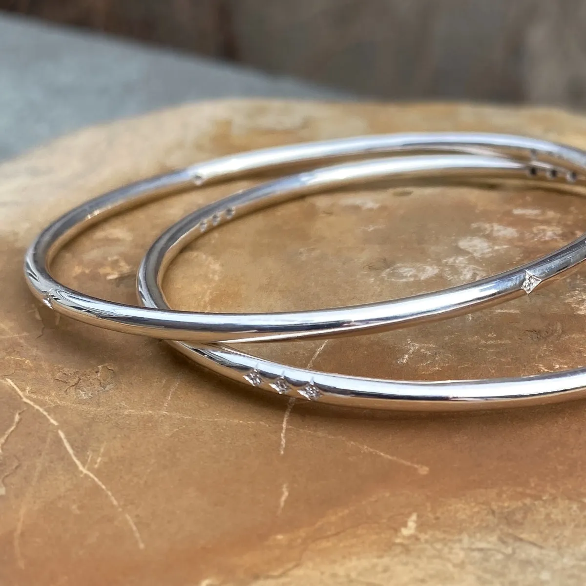 Single Station Diamond Bangle Bracelet- Heirloom by Doyle & Doyle