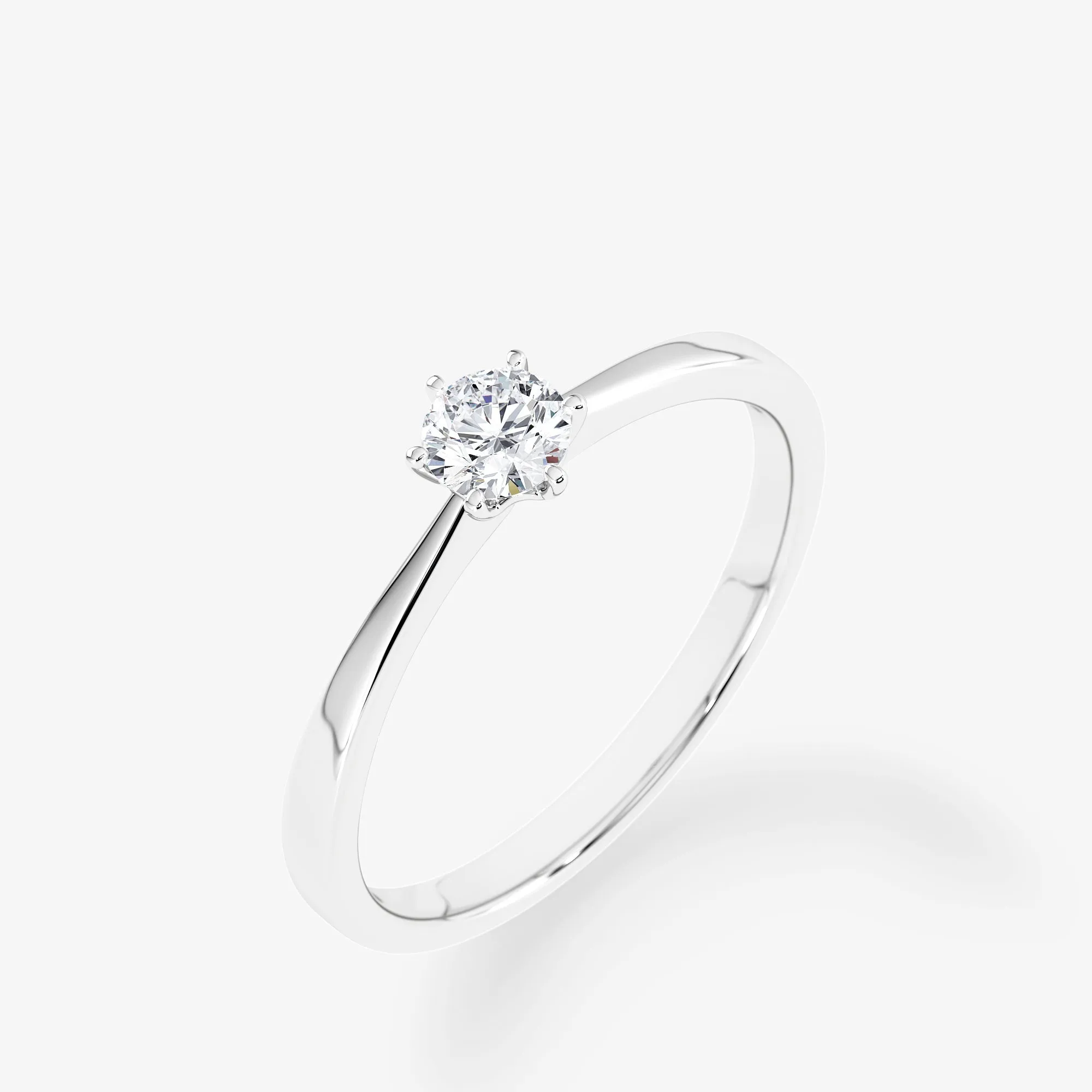 Solitaire 0.25 Carat Brilliant Cut Diamond 18K Gold Ring