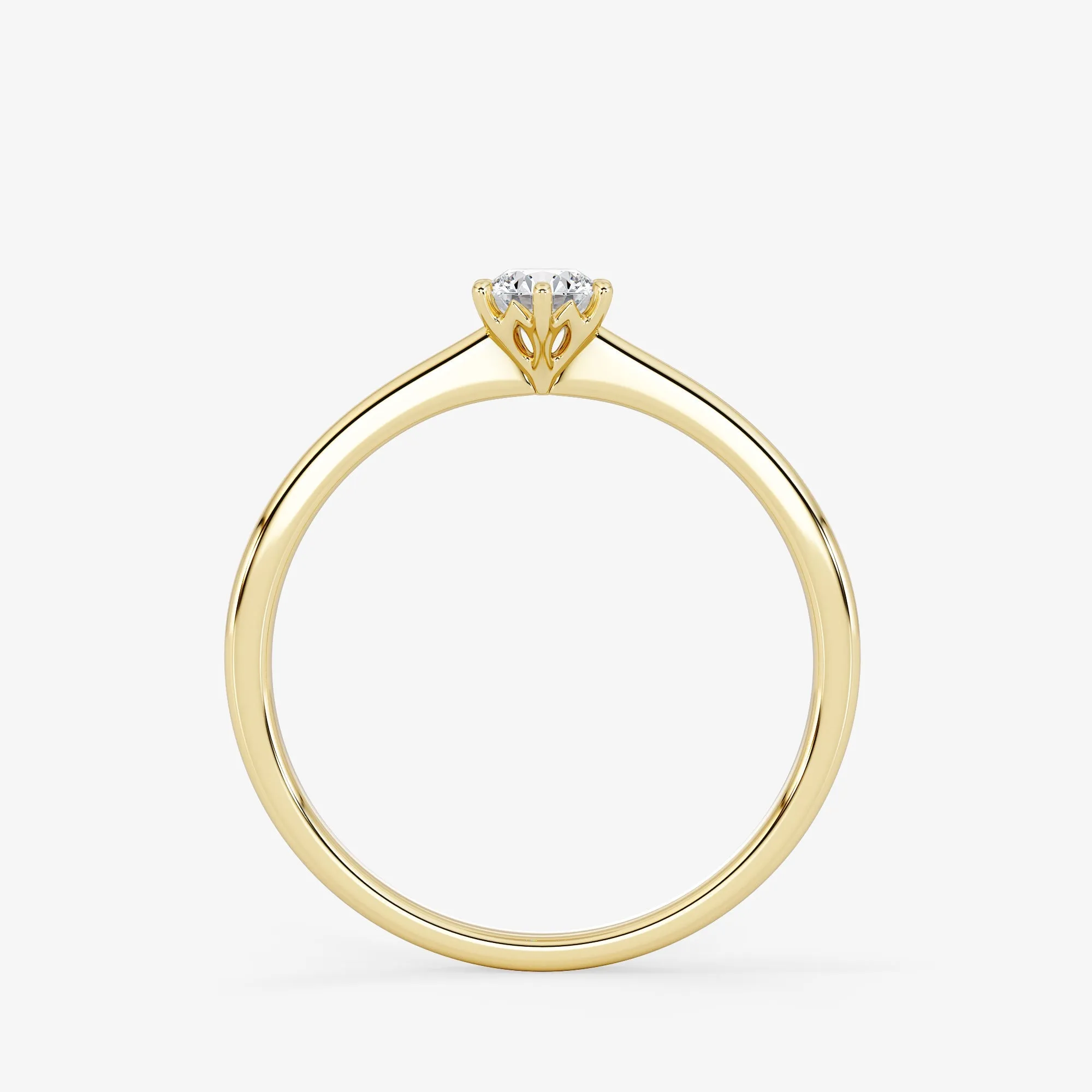 Solitaire 0.25 Carat Brilliant Cut Diamond 18K Gold Ring