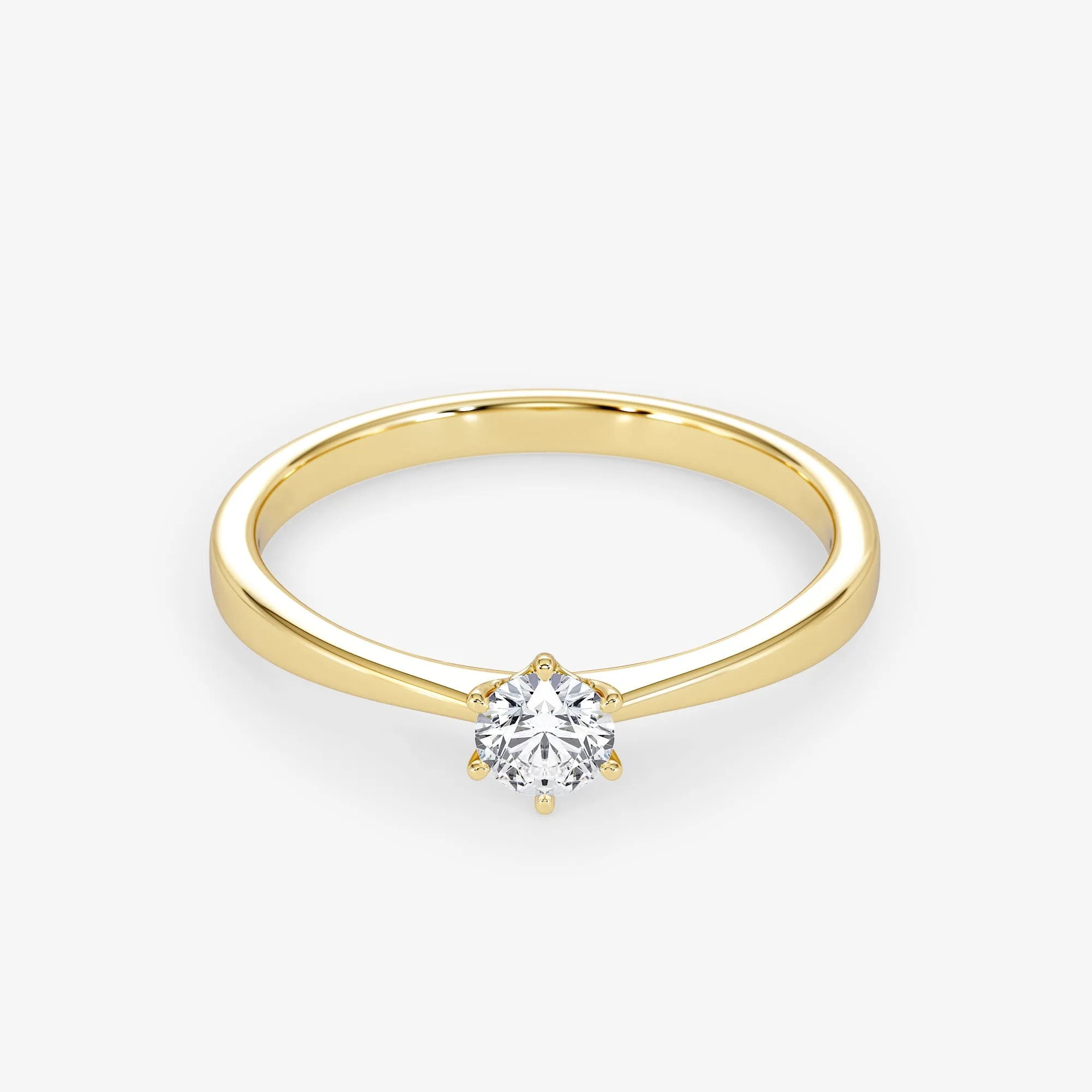 Solitaire 0.25 Carat Brilliant Cut Diamond 18K Gold Ring