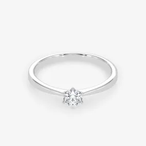 Solitaire 0.25 Carat Brilliant Cut Diamond 18K Gold Ring