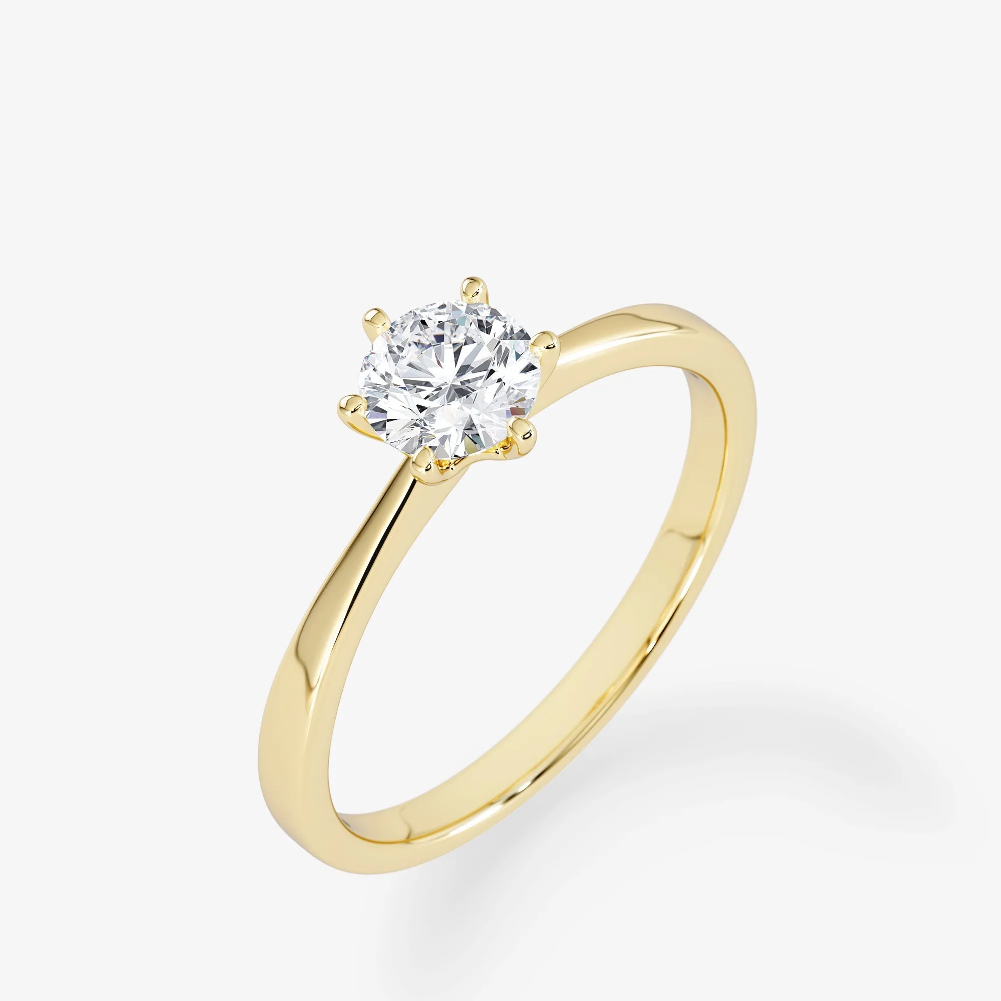 Solitaire 0.50 Carat Brilliant Cut Diamond 18K Gold Ring