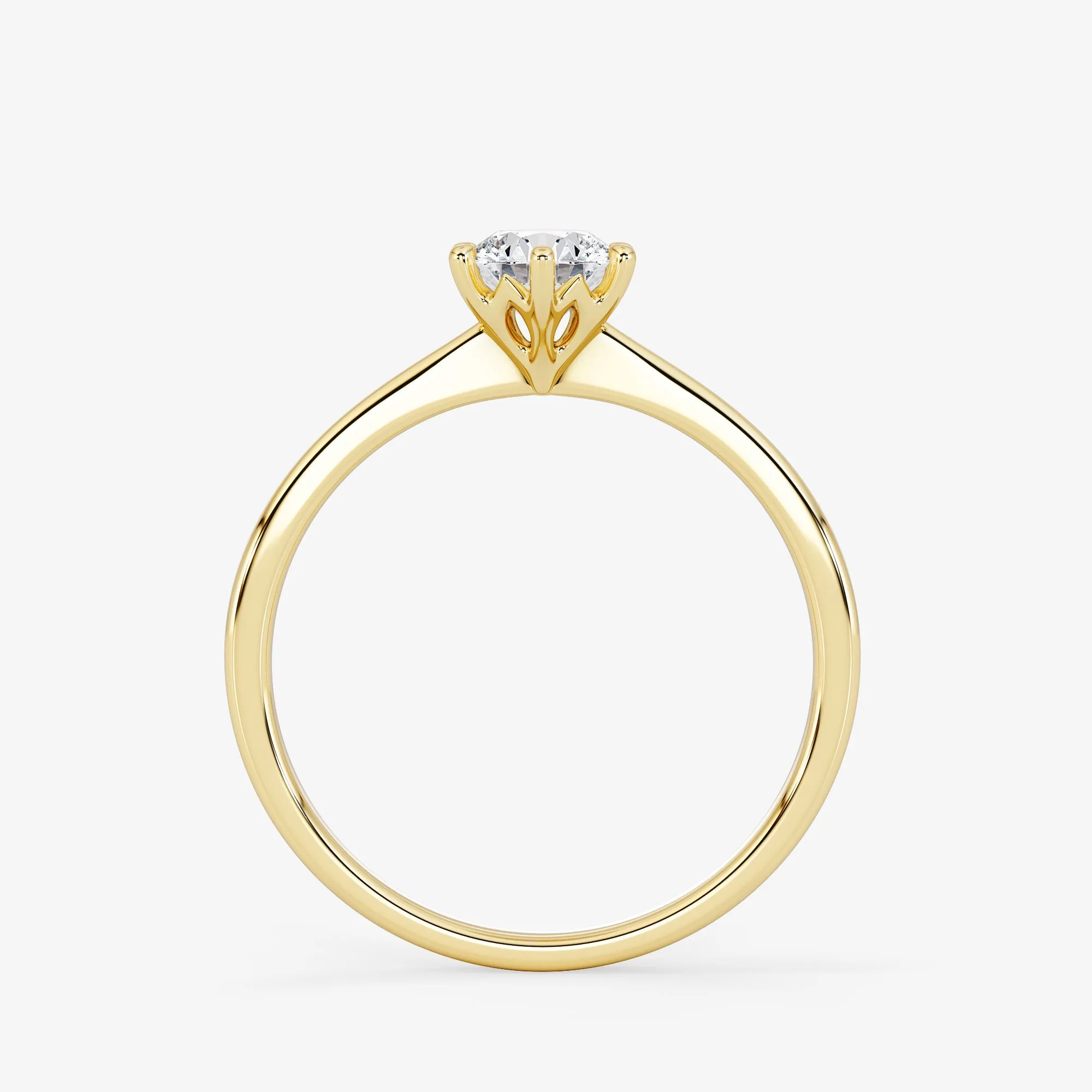 Solitaire 0.50 Carat Brilliant Cut Diamond 18K Gold Ring