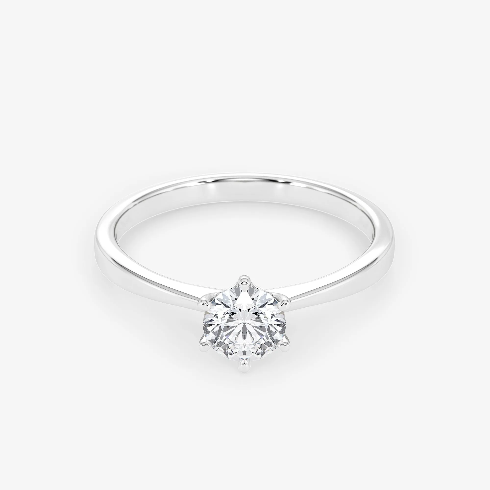 Solitaire 0.50 Carat Brilliant Cut Diamond 18K Gold Ring