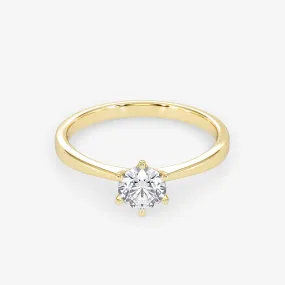 Solitaire 0.50 Carat Brilliant Cut Diamond 18K Gold Ring