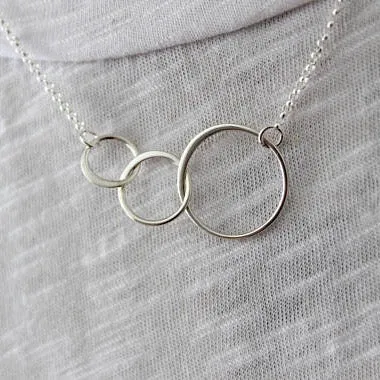 Sterling Silver Triple Circle Necklace