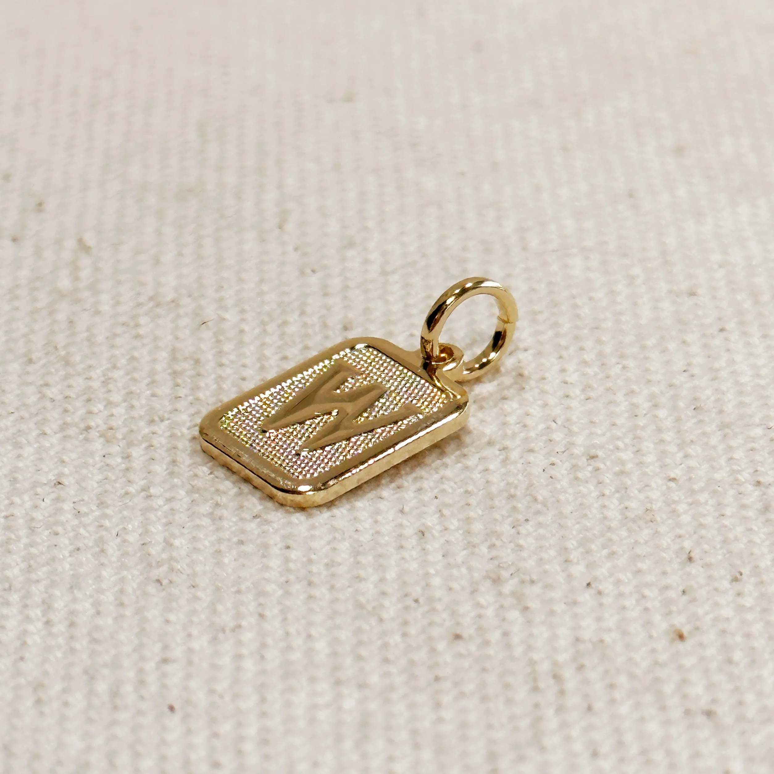 Textured Initial Plate Pendant