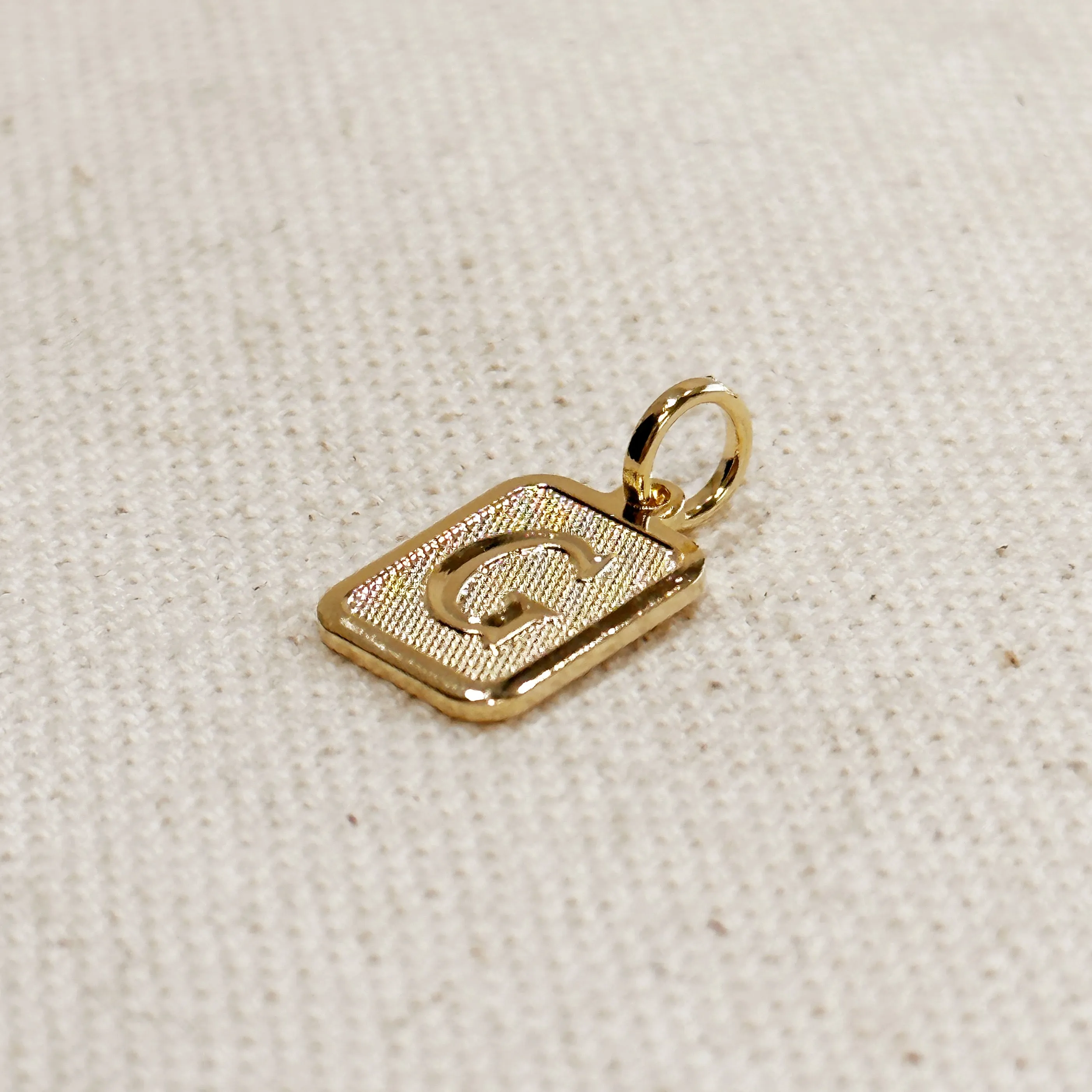 Textured Initial Plate Pendant