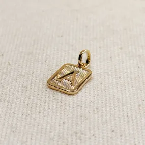 Textured Initial Plate Pendant