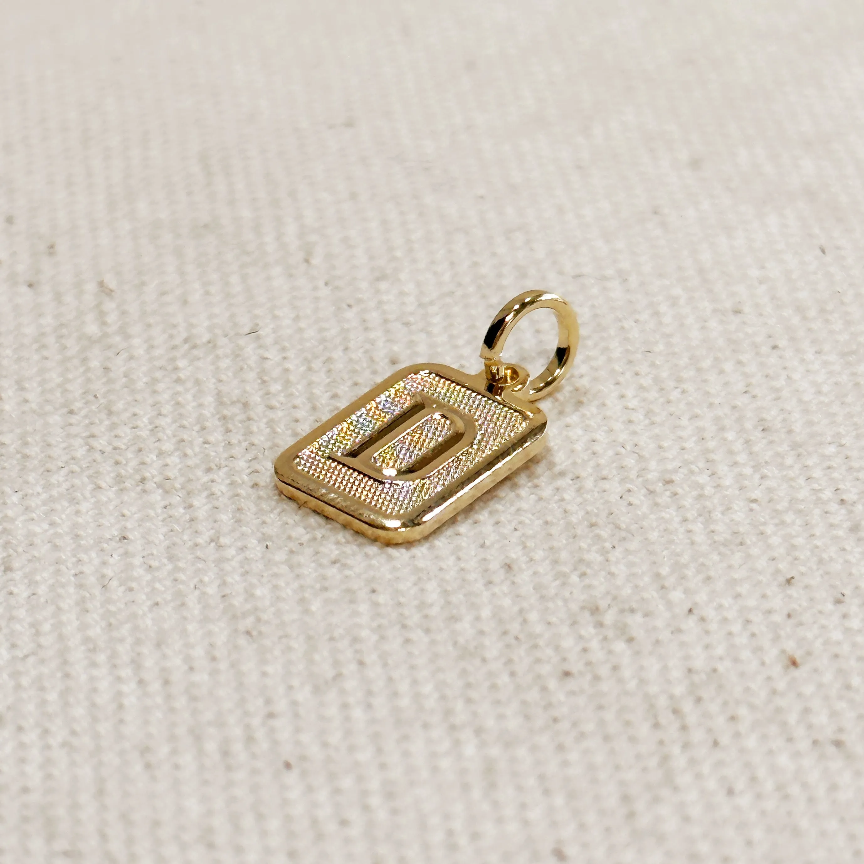 Textured Initial Plate Pendant