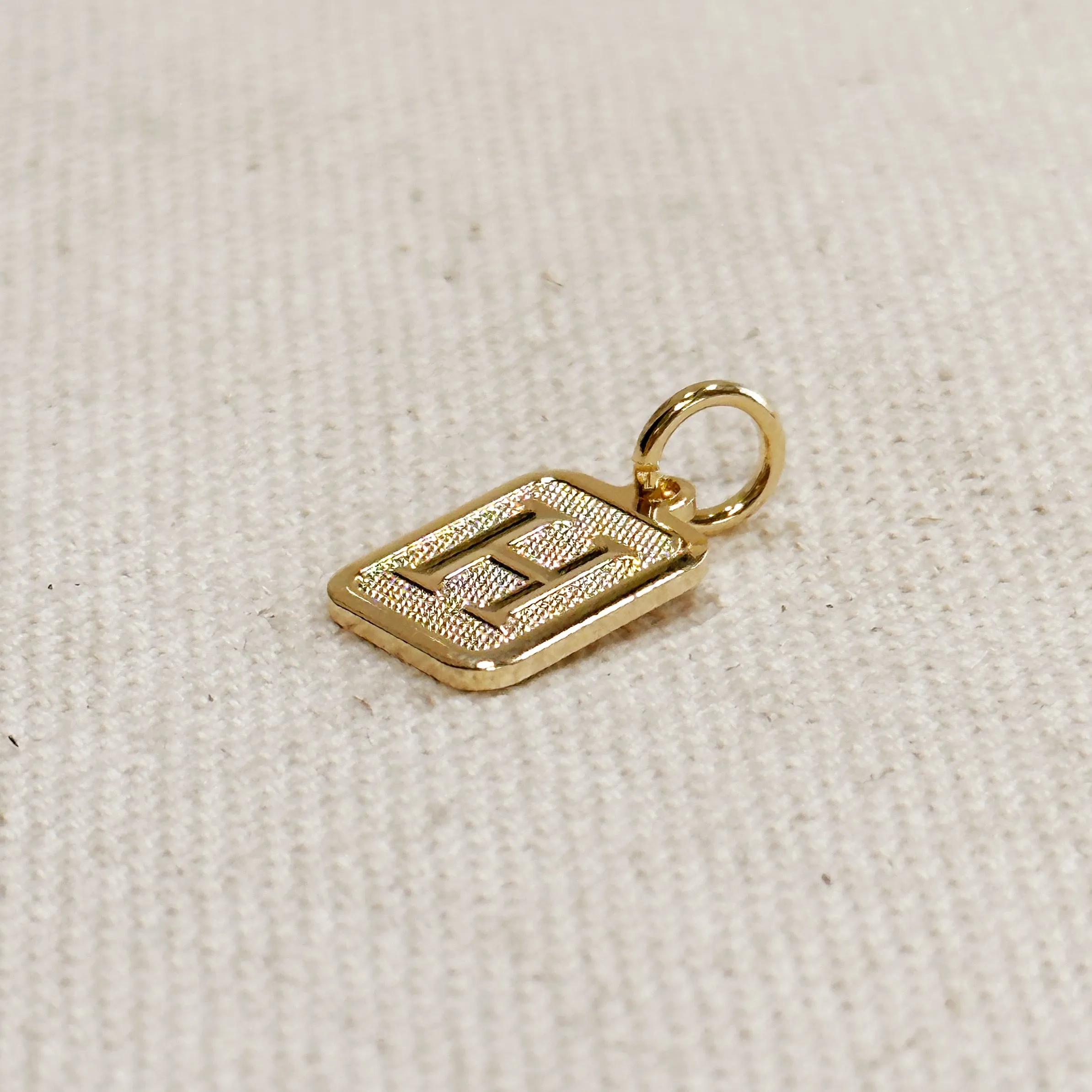 Textured Initial Plate Pendant