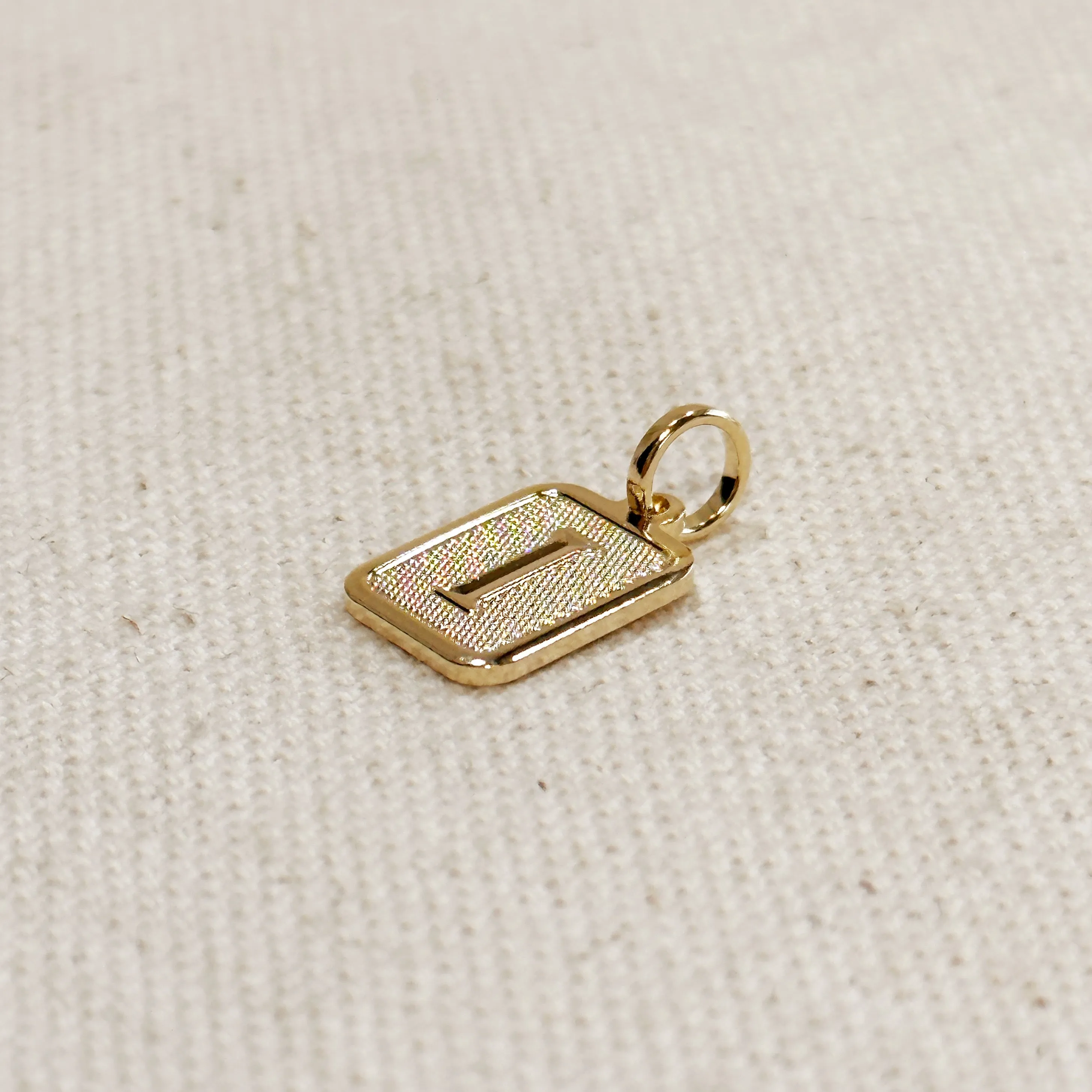 Textured Initial Plate Pendant