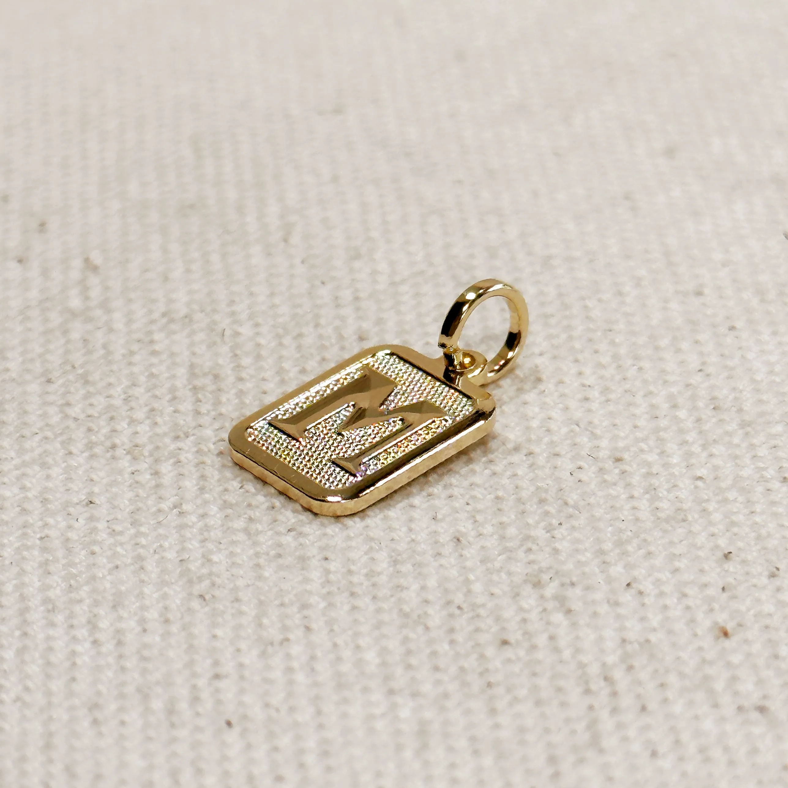 Textured Initial Plate Pendant