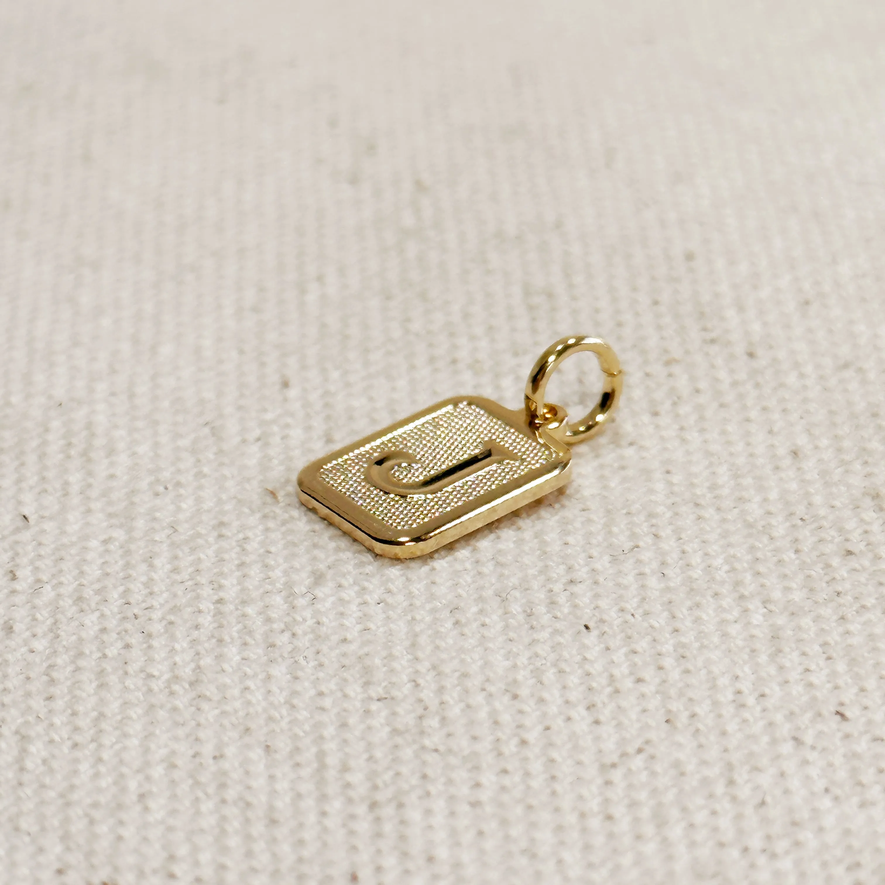 Textured Initial Plate Pendant