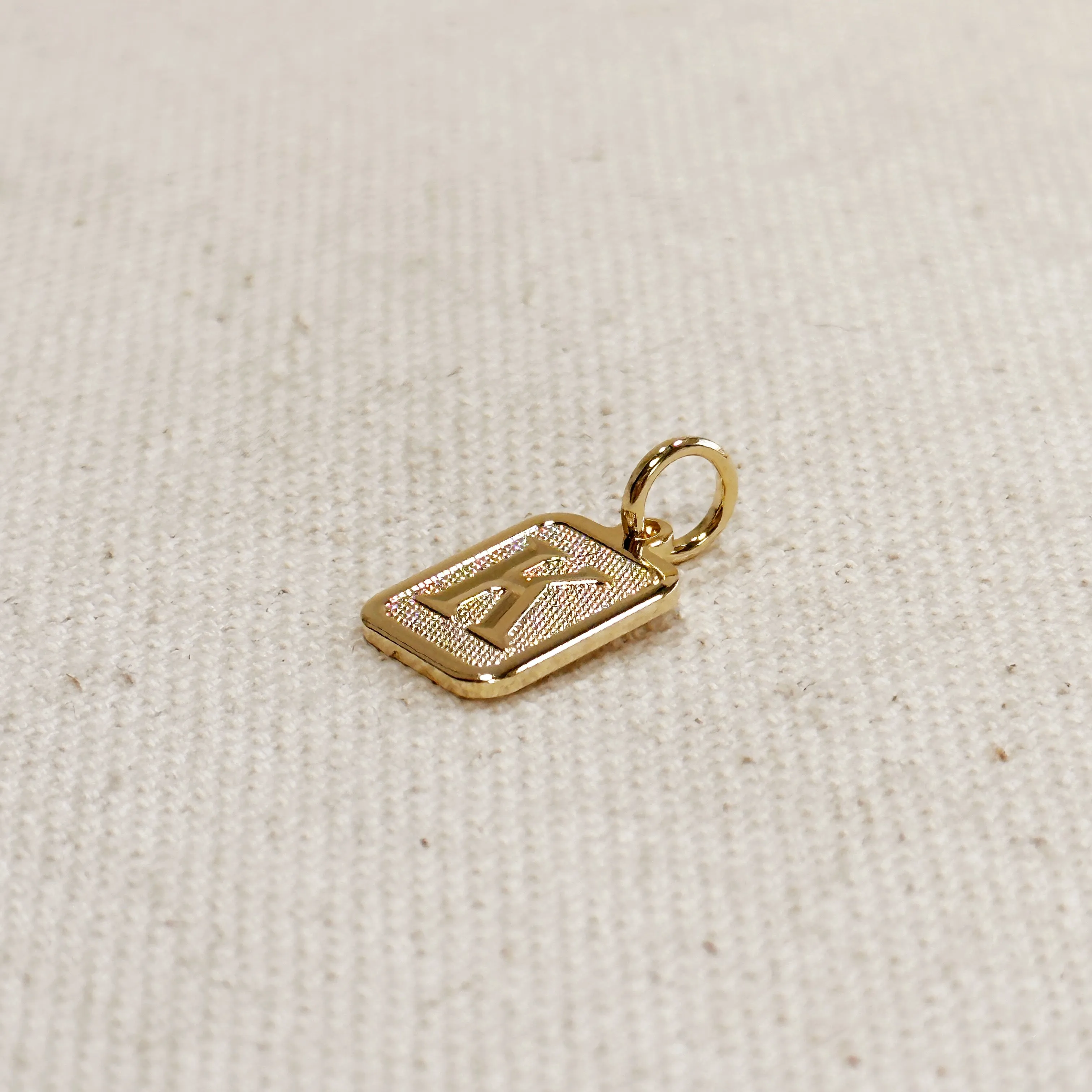 Textured Initial Plate Pendant