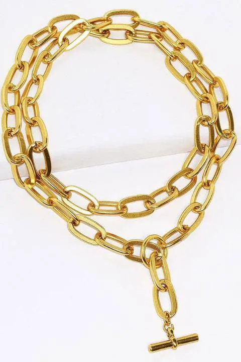 Thick Link Long Chain Necklace