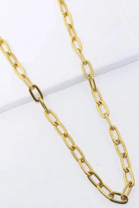 Thick Link Long Chain Necklace