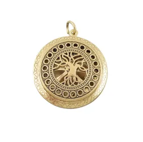 Tree of Life Sacred Geometry DNA Keepsake Photo Frame Locket Gold Color Pendant