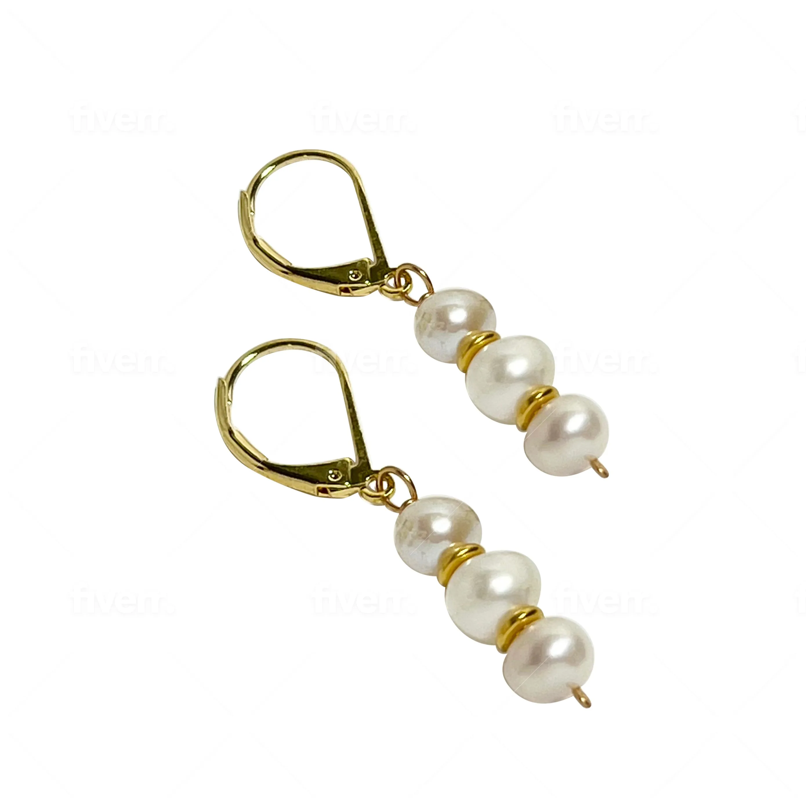 Triple Freshwater Pearl Earrings